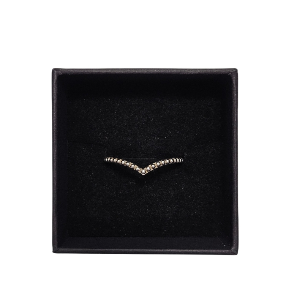 Pandora Chevron Stacking Ring Size 56 US 7.5 Sterling Silver
